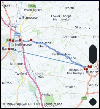 Distance from Guildford to Banbury